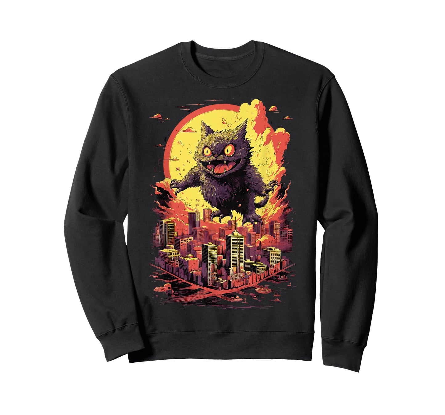 catzilla cat jumping for lover of big cats kitty kitten T-Shirt
