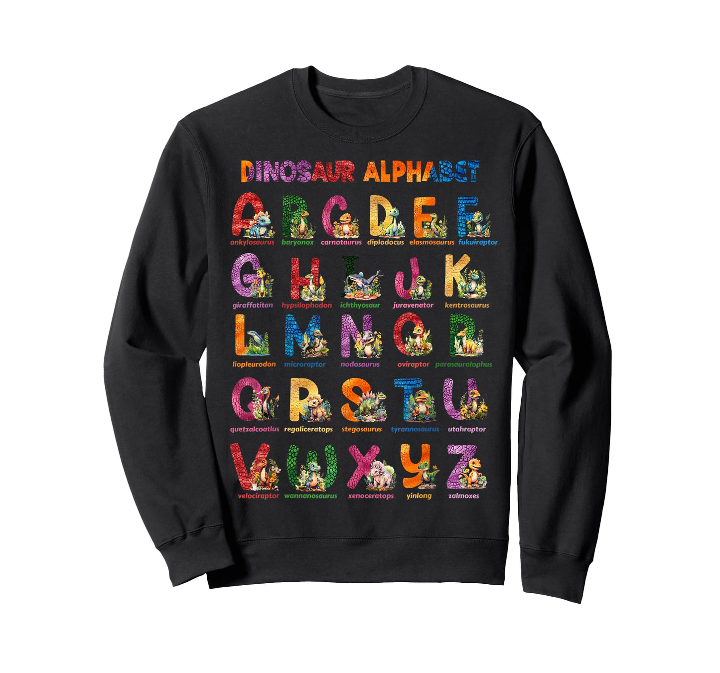 Cute Educational Dinosaur Alphabet ABC Baby Dino T-Shirt