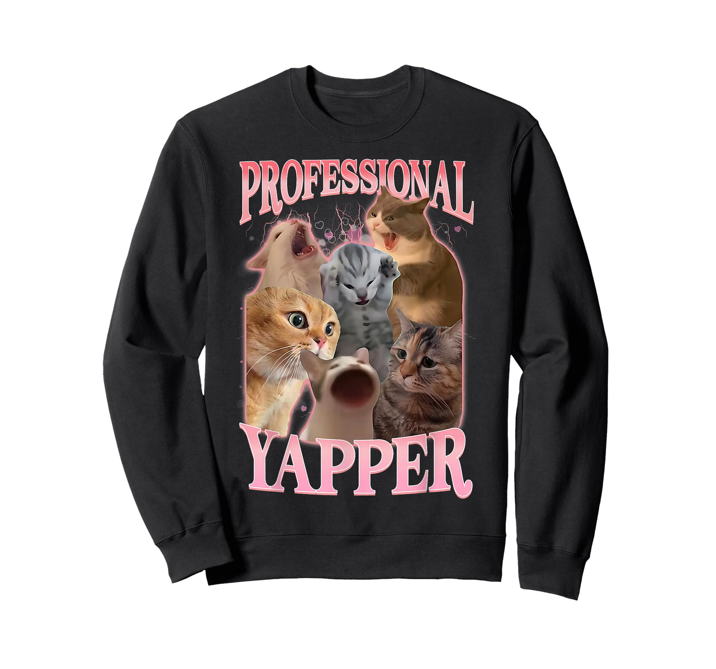 Funny Professional Yapper Cat Meme Humor Saying Vintage T-Shirt