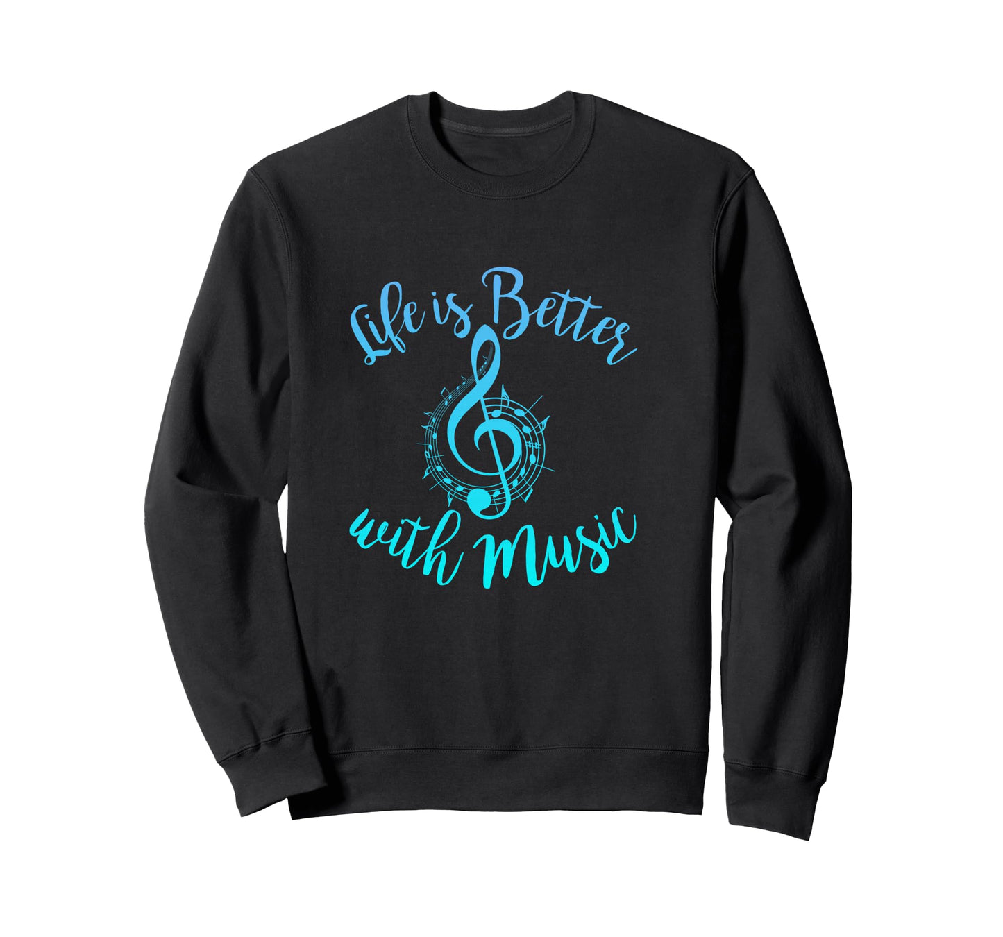 Life is Better with Music Notes Teen Girl Women Musician Long Sleeve T-Shirt