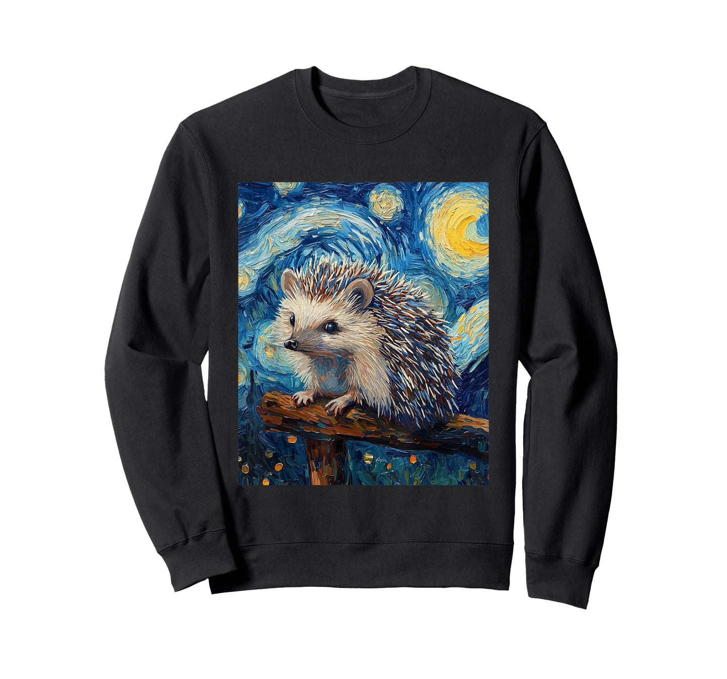 Cute Hedgehog - Van Gogh Style - Starry Night T-Shirt