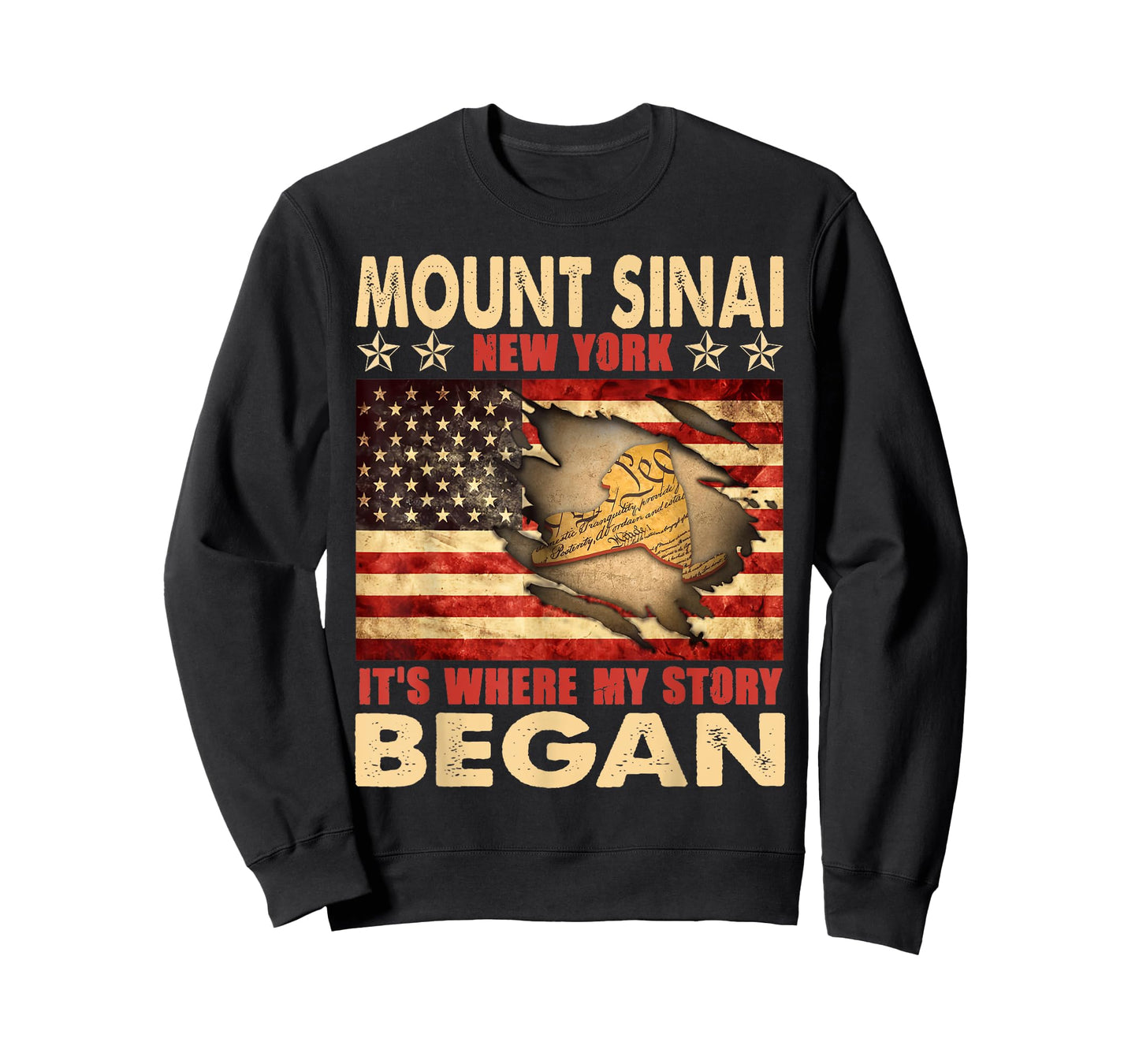 Mount Sinai New York USA Flag 4th Of July T-Shirt