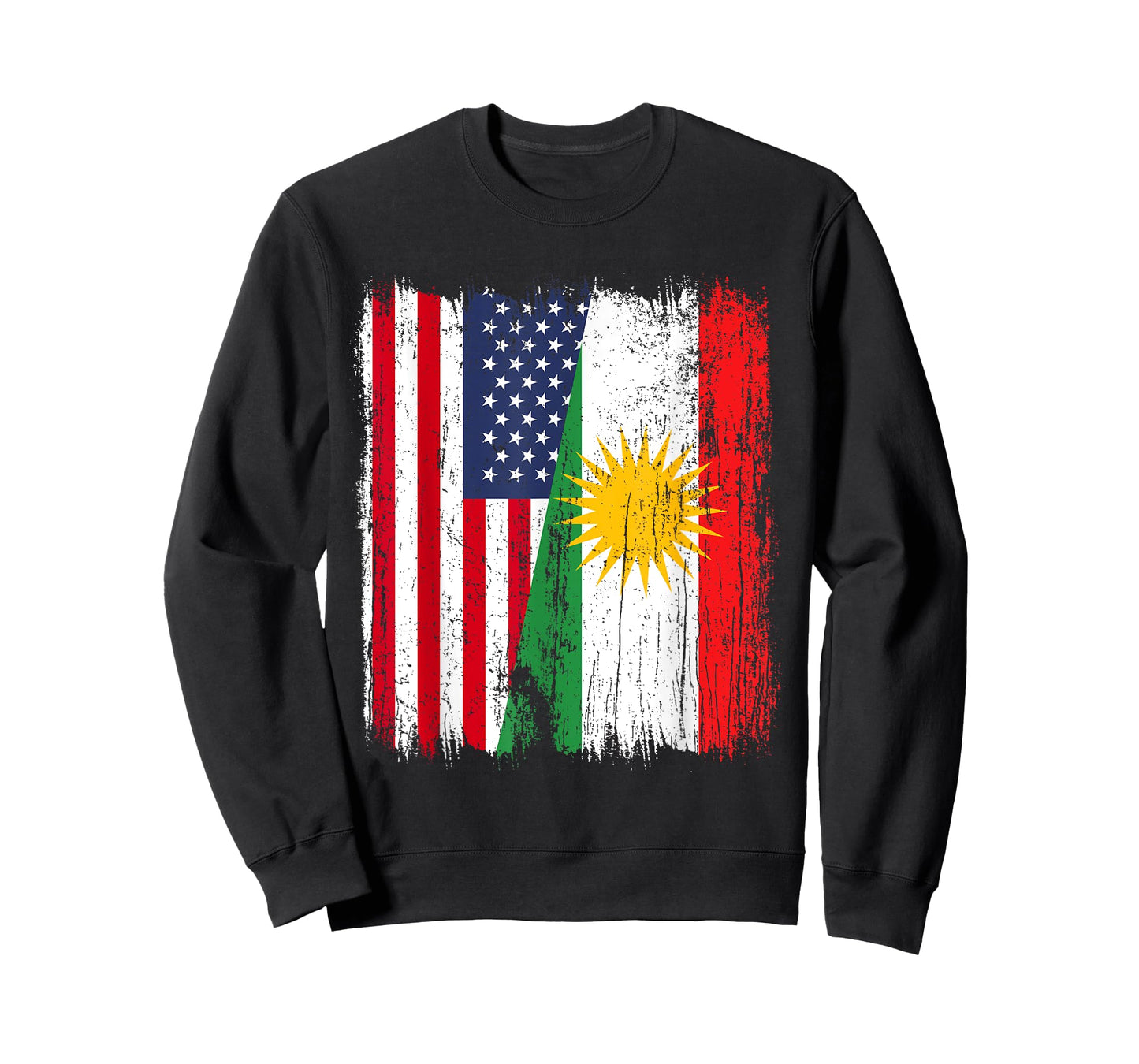 USA Kurdistan Half Flag American Kurdish Jersey T-Shirt