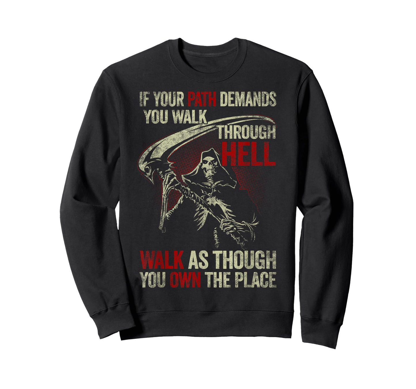 If Your Path Demands You Walk Through Hell Skeleton USA Flag T-Shirt