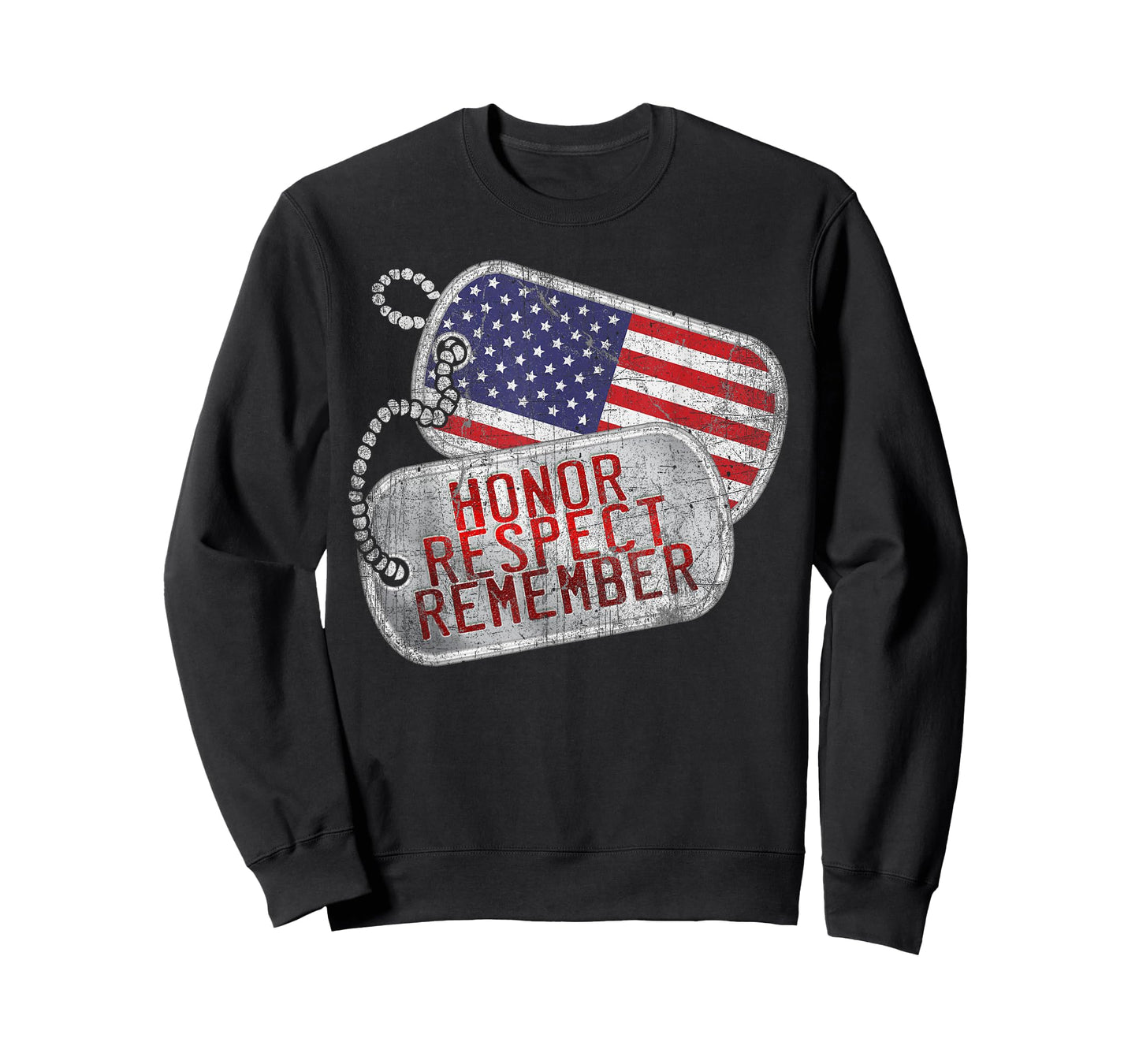 Honor Respect Remember Military Dog Tag Veteran T Shirt Men Women Kids T-Shirt