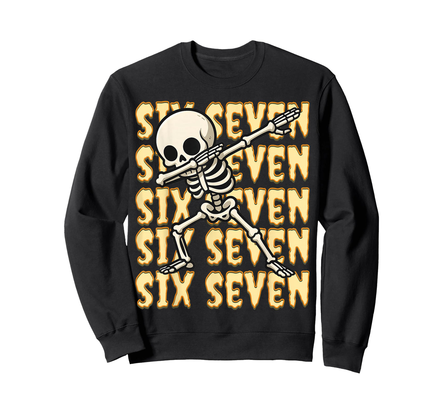 67 Halloween Funny Six Seven Meme Brainrot Skeleto Kids Boys T-Shirt