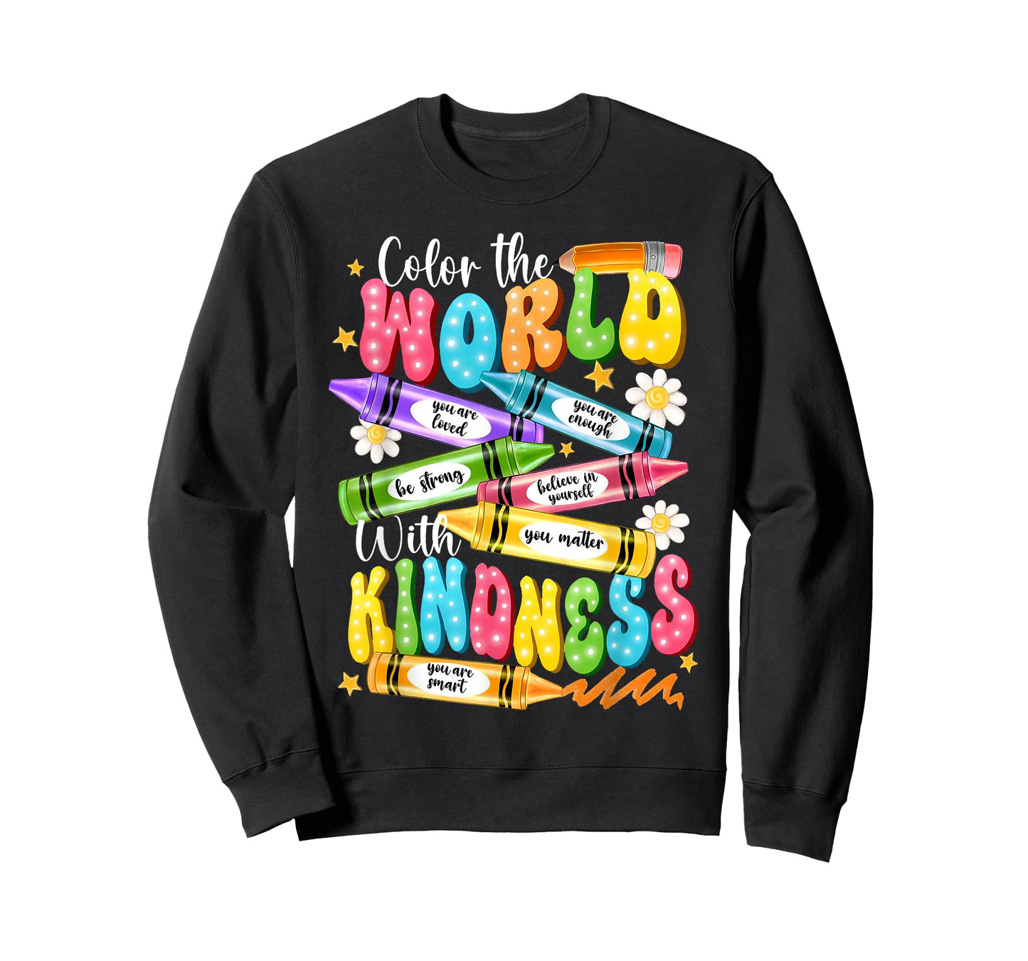Color The World with Kindness Teacher Funny Back to School T-Shirt