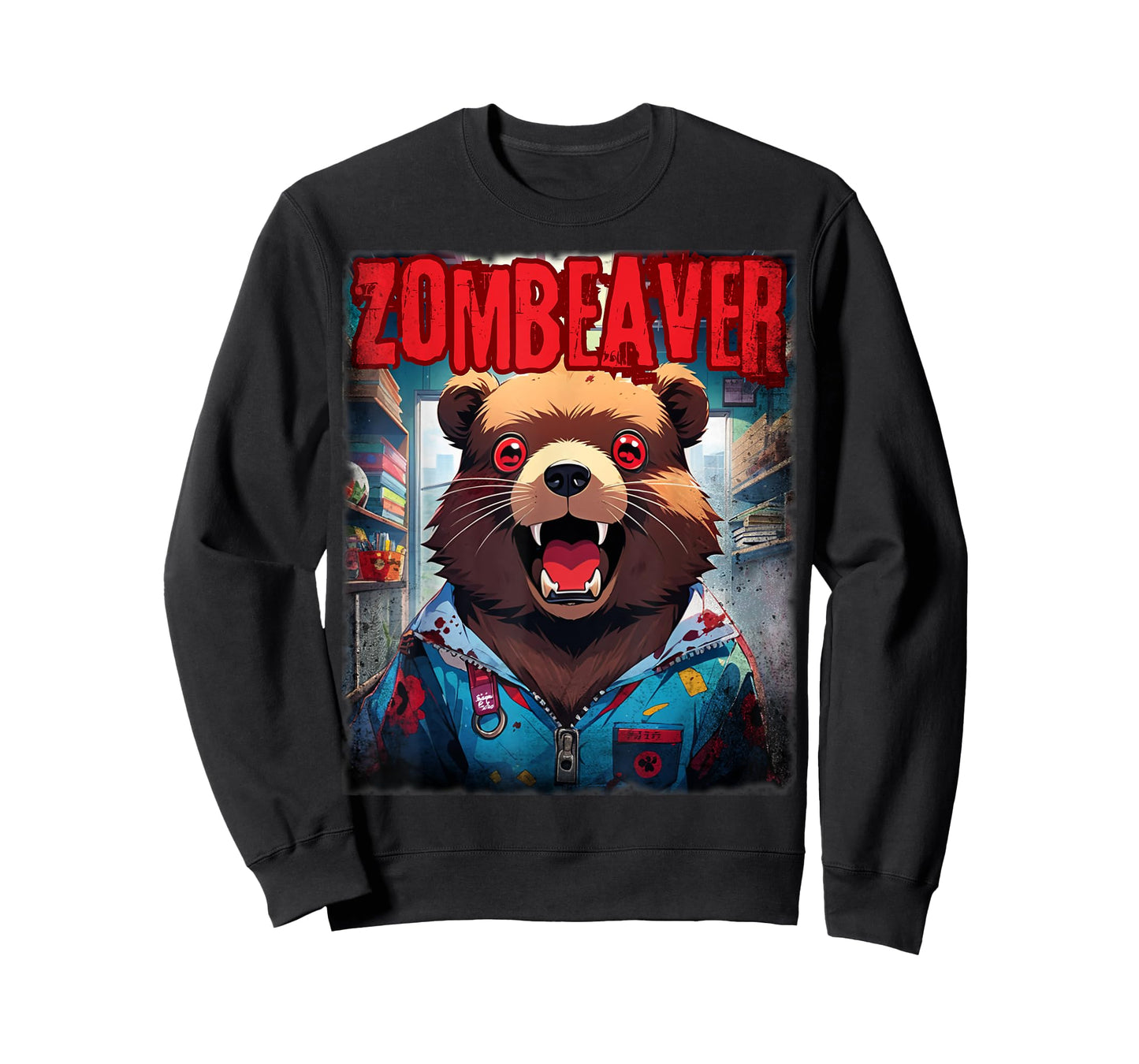 Cute Zombie Beaver Zombeaver Scary Animal For Halloween T-Shirt