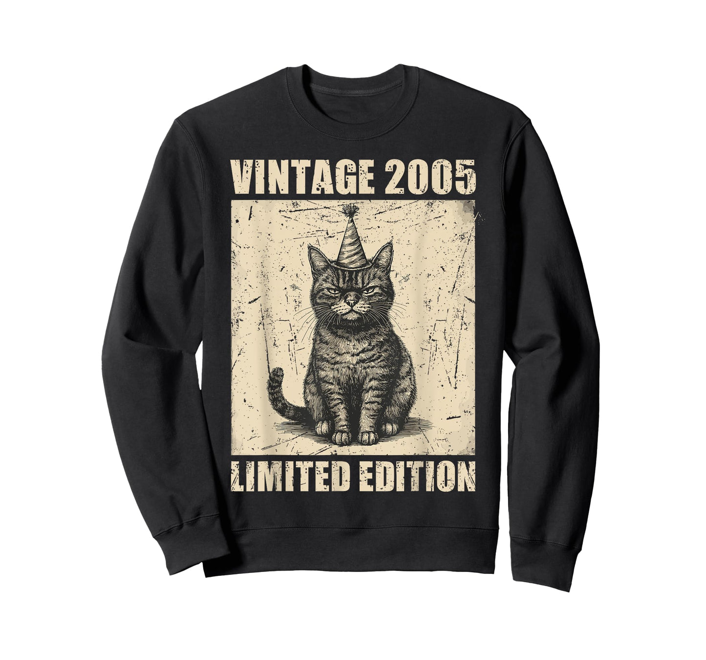 Vintage Cat 2005 Funny 20 Years Old Birthday Limited Edition T-Shirt for Men Women Kids