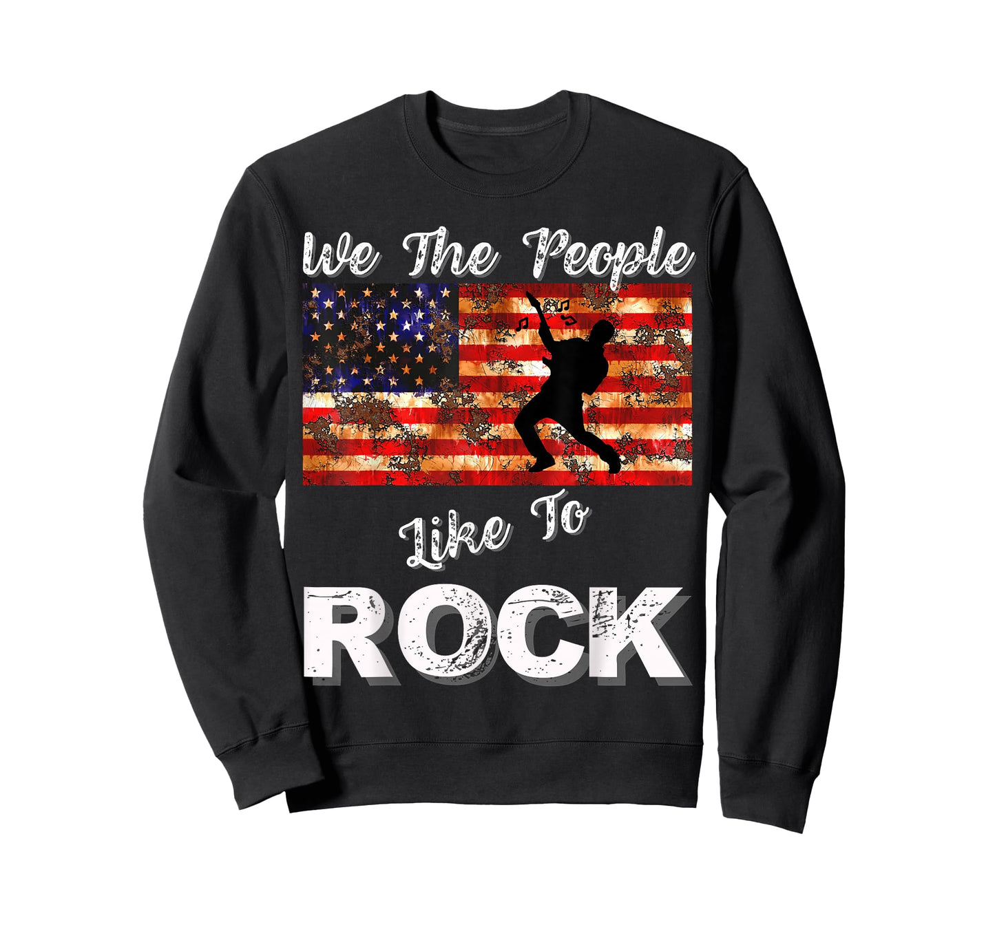 We The People Like to Rock American Flag 4th July Music T-Shirt