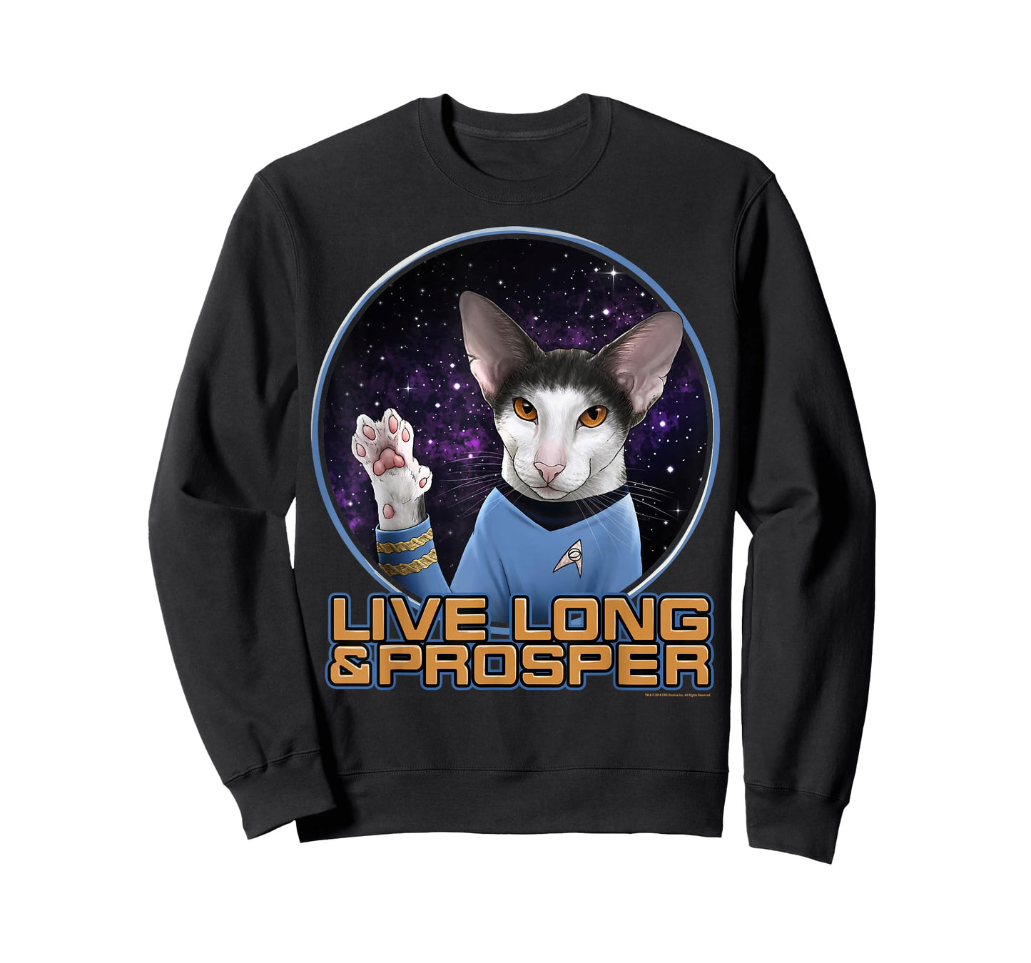 Star Trek: The Original Series Spock Cat Live Long & Prosper T-Shirt