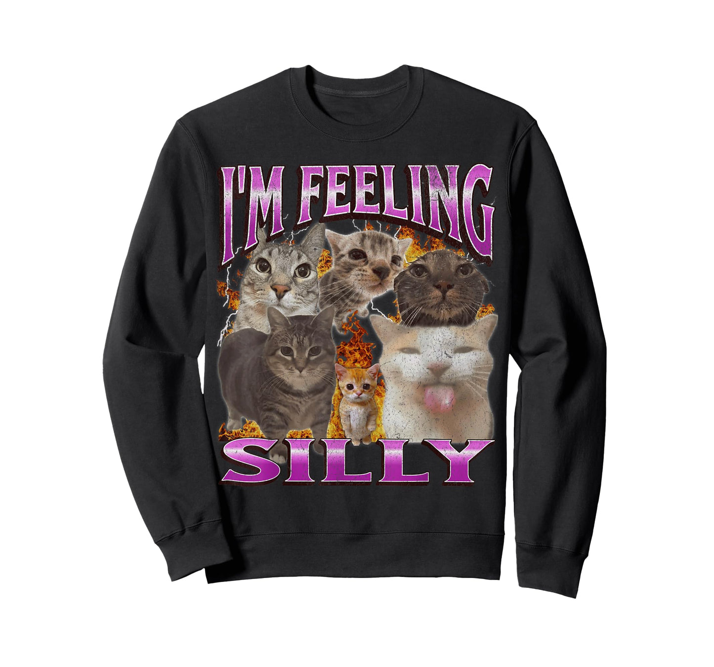 I'm Feeling Silly Funny Cat Meme Bootleg Graphic T-Shirt for Men Women