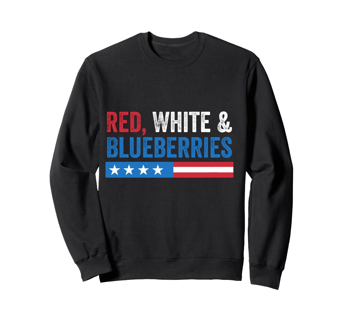Red White and Blueberries Patriot USA Flag Long Sleeve T-Shirt