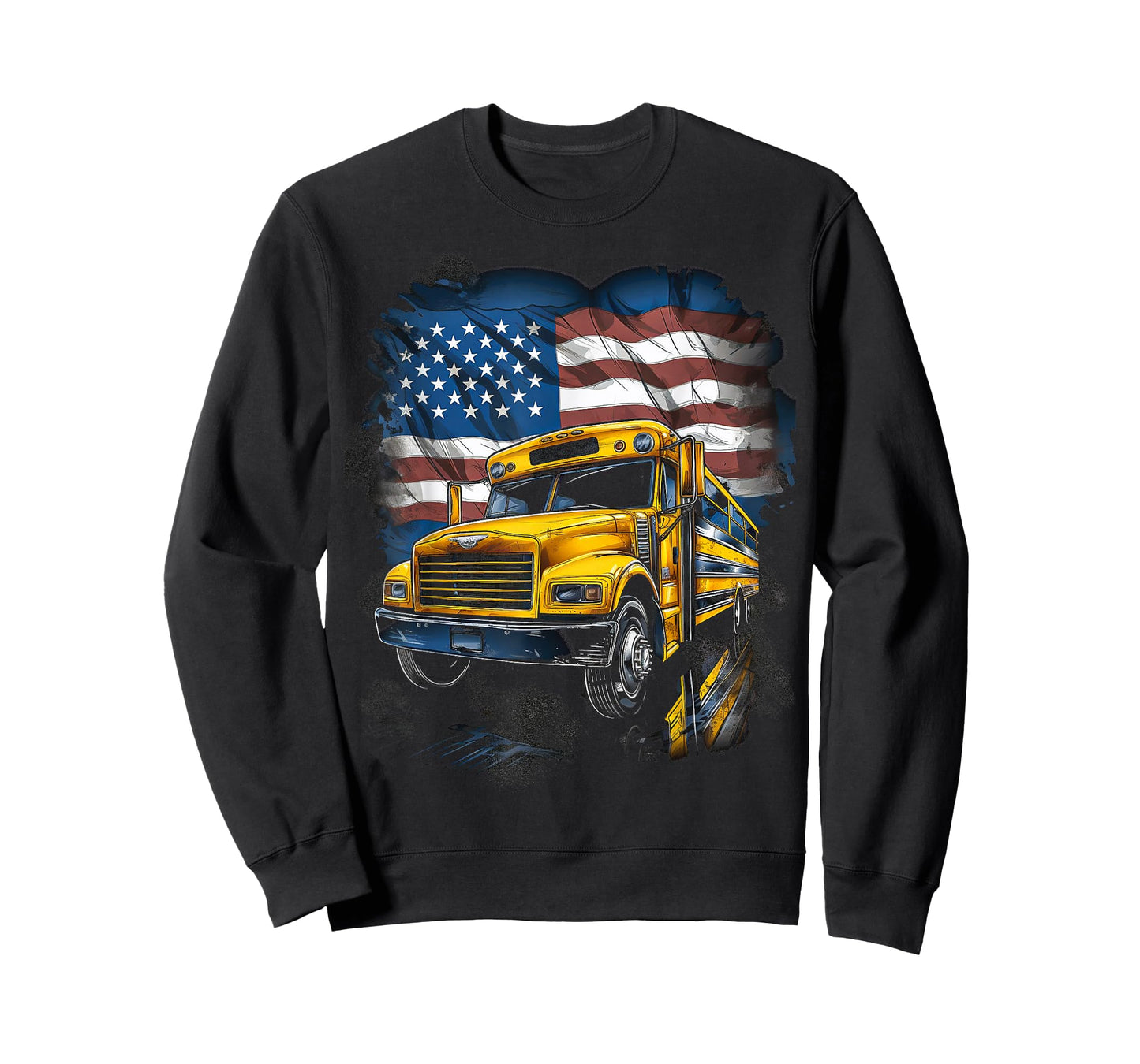 School Bus Driver Usa American Flag Funny Bus Driver T-Shirt
