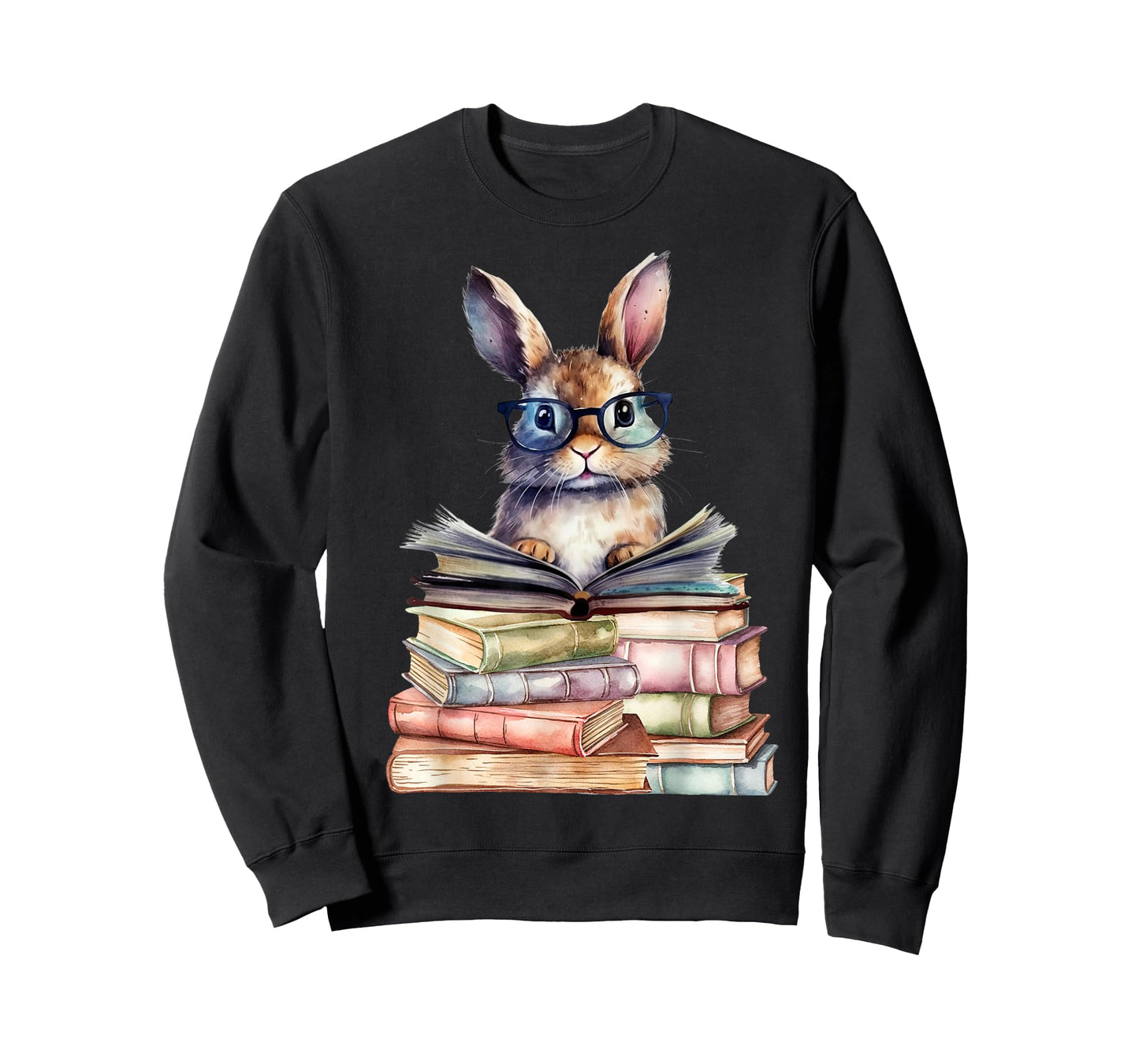 Cute Reading Bunny with Glasses Books Bookworm Reader Book T-Shirt