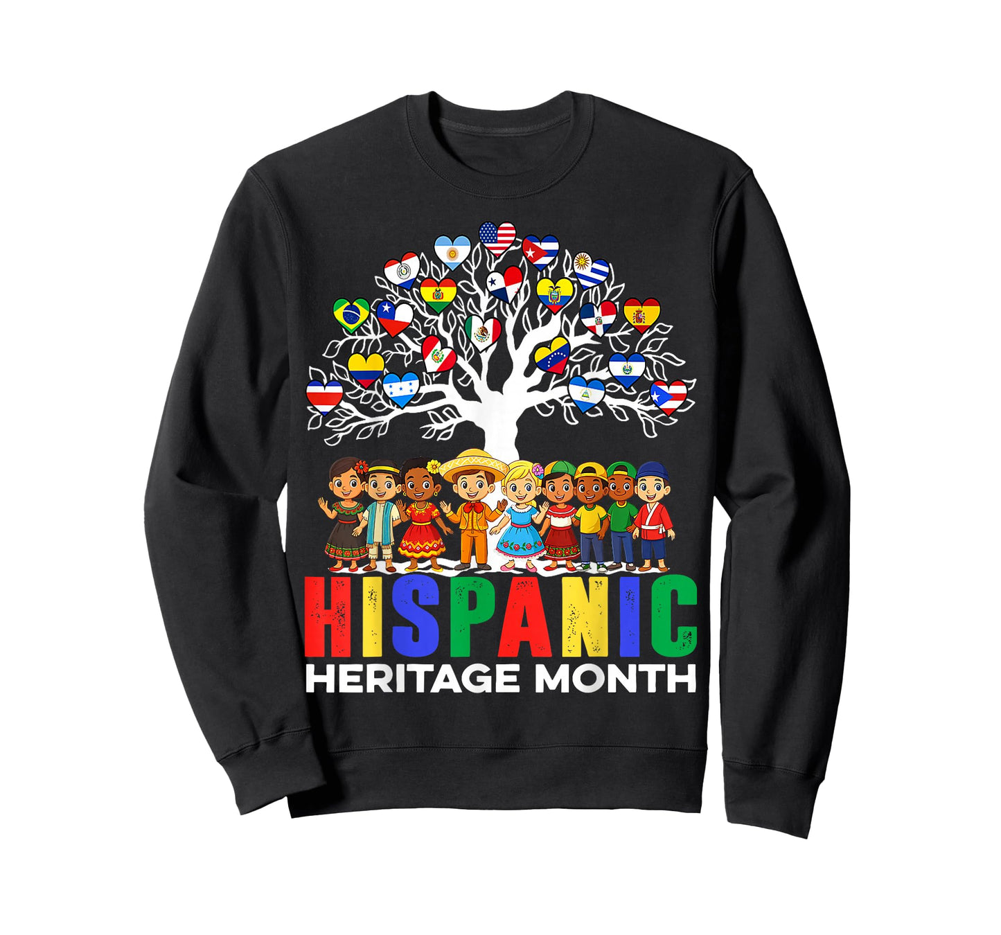Hispanic Heritage Month Latin Countries Hands Heart Flags T-Shirt