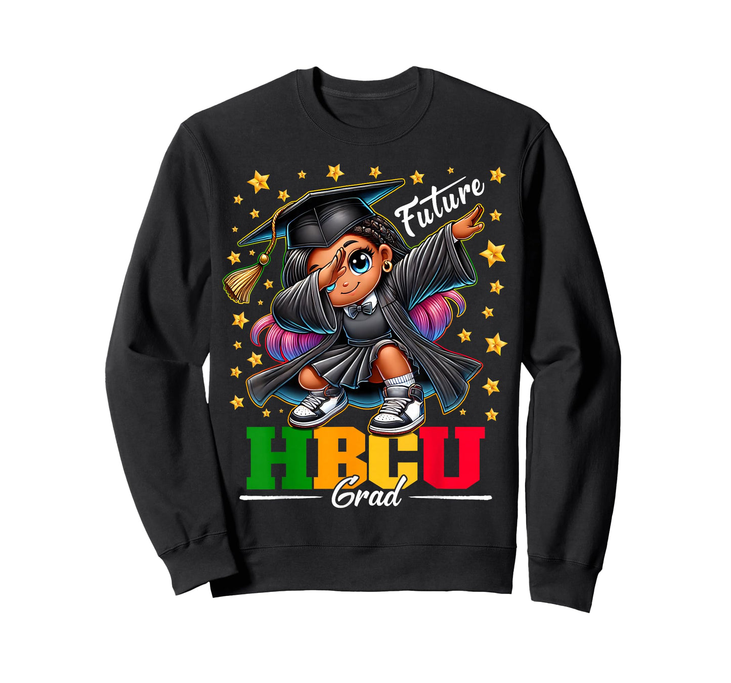 Proud Historical Black Colleges and Universities Future HBCU Grad Dabbing Girl Graduation T-Shirt for Girls Kids - Black - Small
