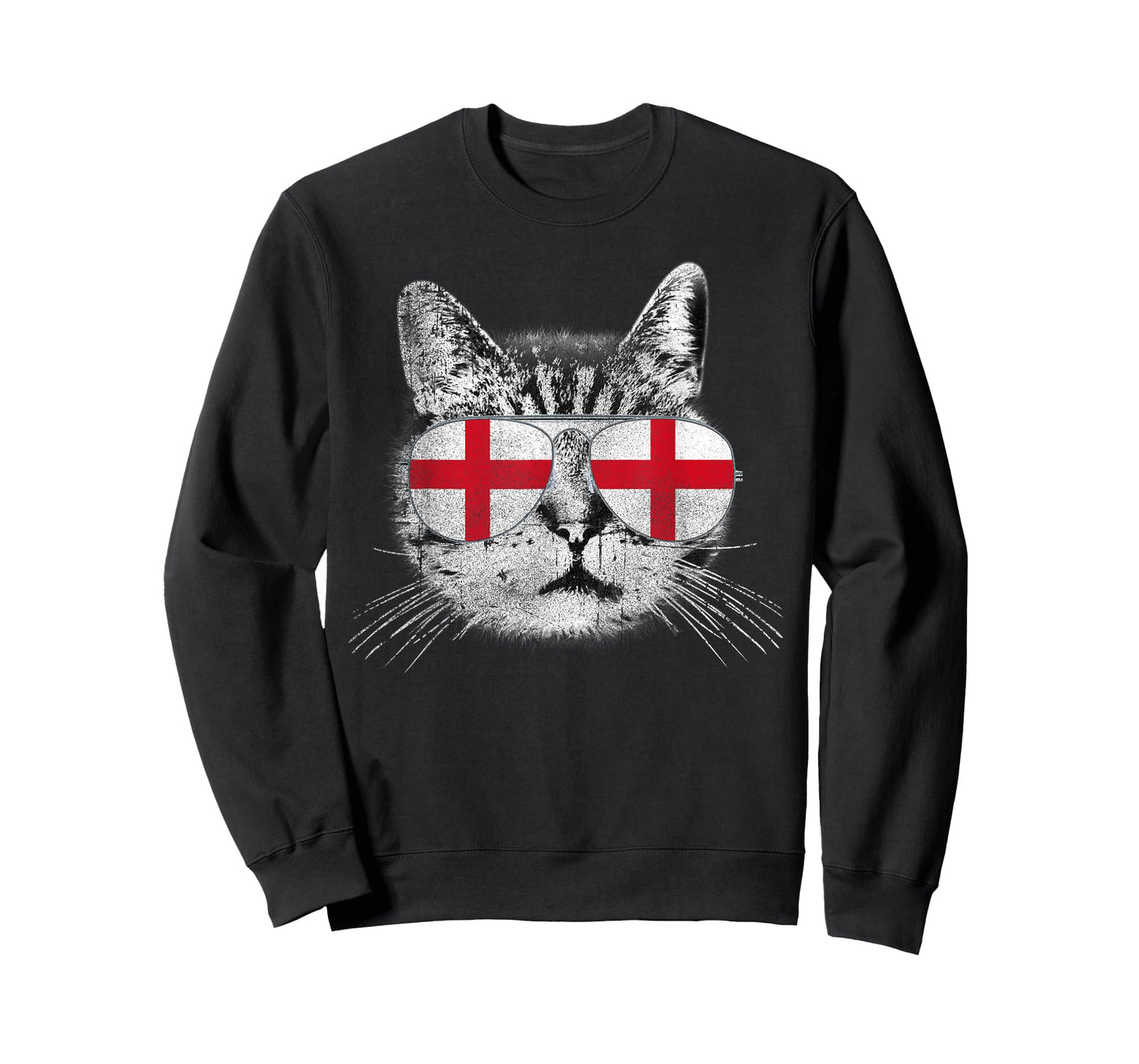 England - Flag Cat Vintage Men Women Graphic Cool T-Shirt