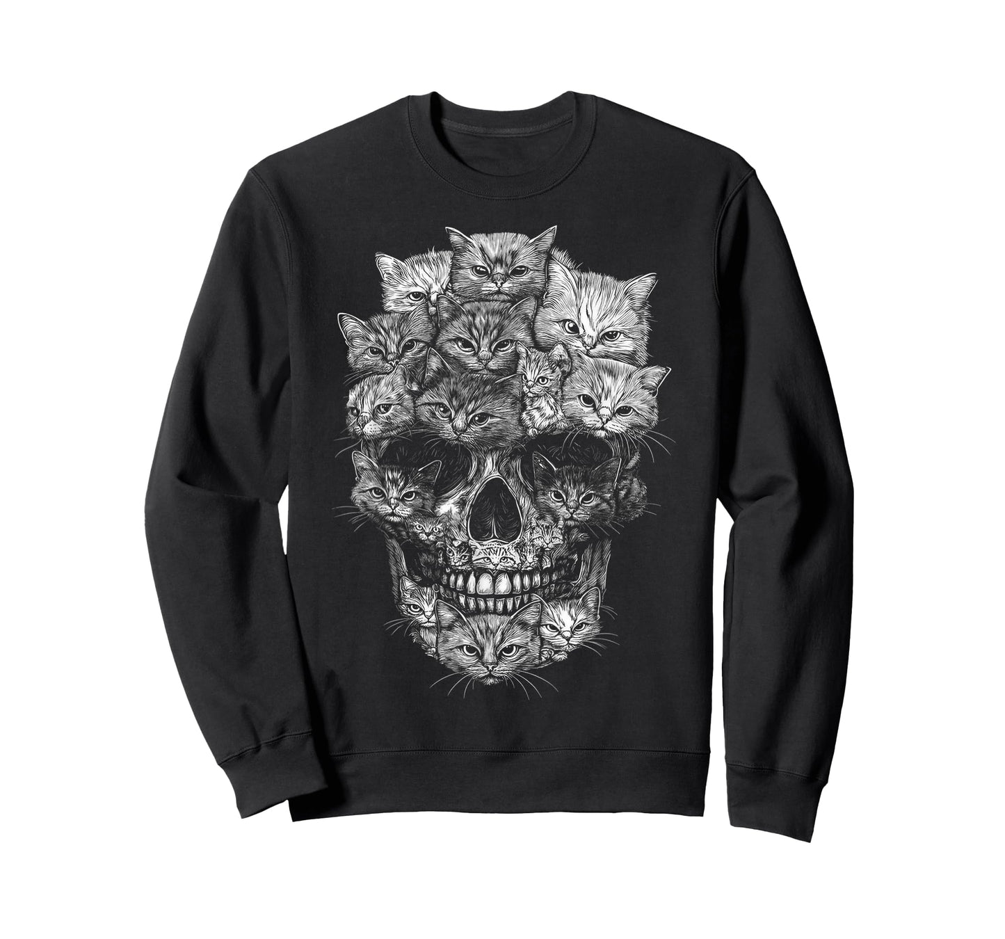 A Skull But It's Cats Kitty Skeleton Halloween Cat Skull T-Shirt