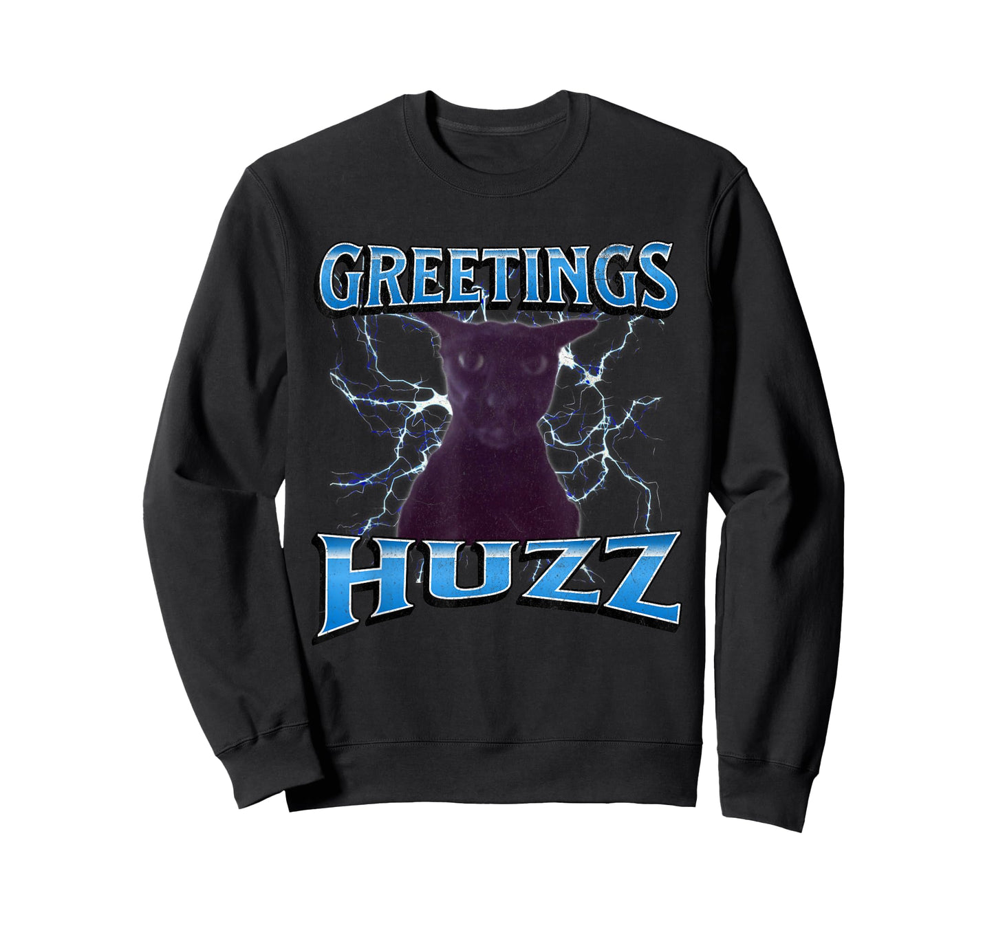 Greetings Huzz Funny Larry Cat Meme Bootleg Graphic T-Shirt for Men Women