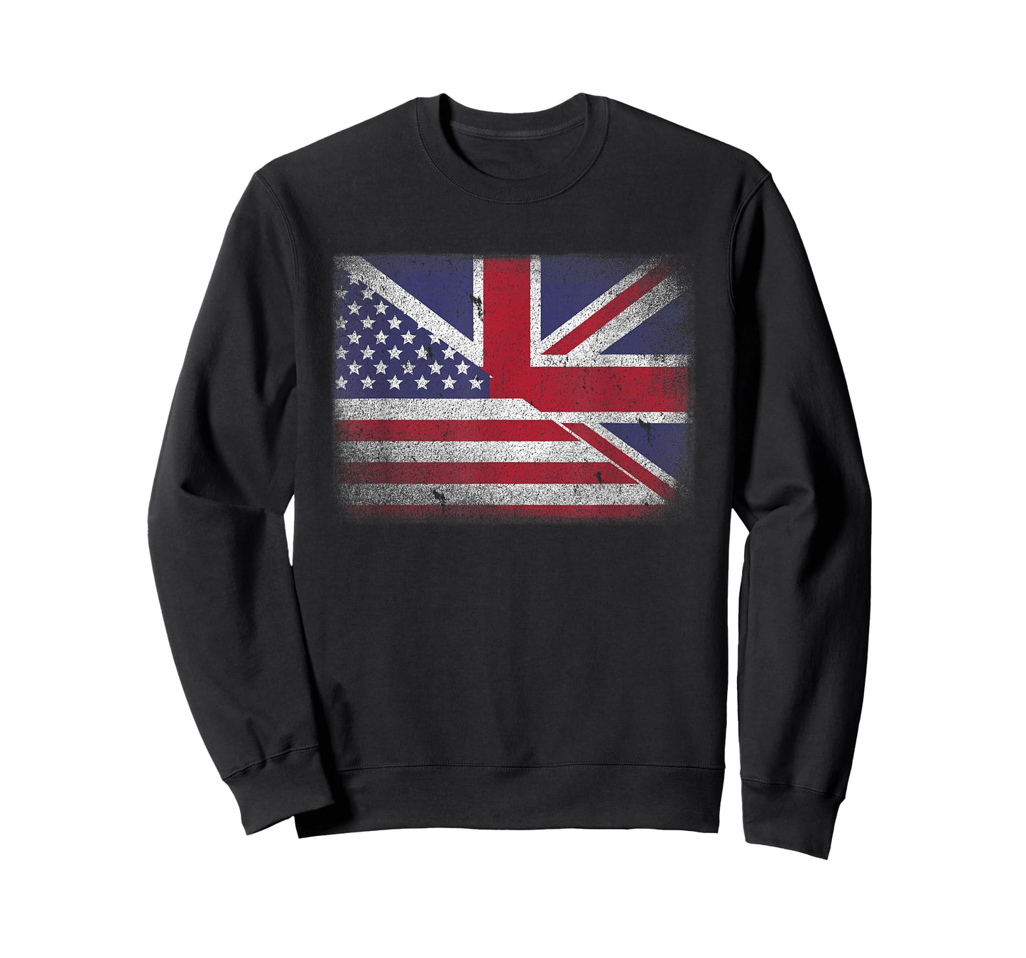 Vintage Half American Half British Flag Great Britain USA T-Shirt