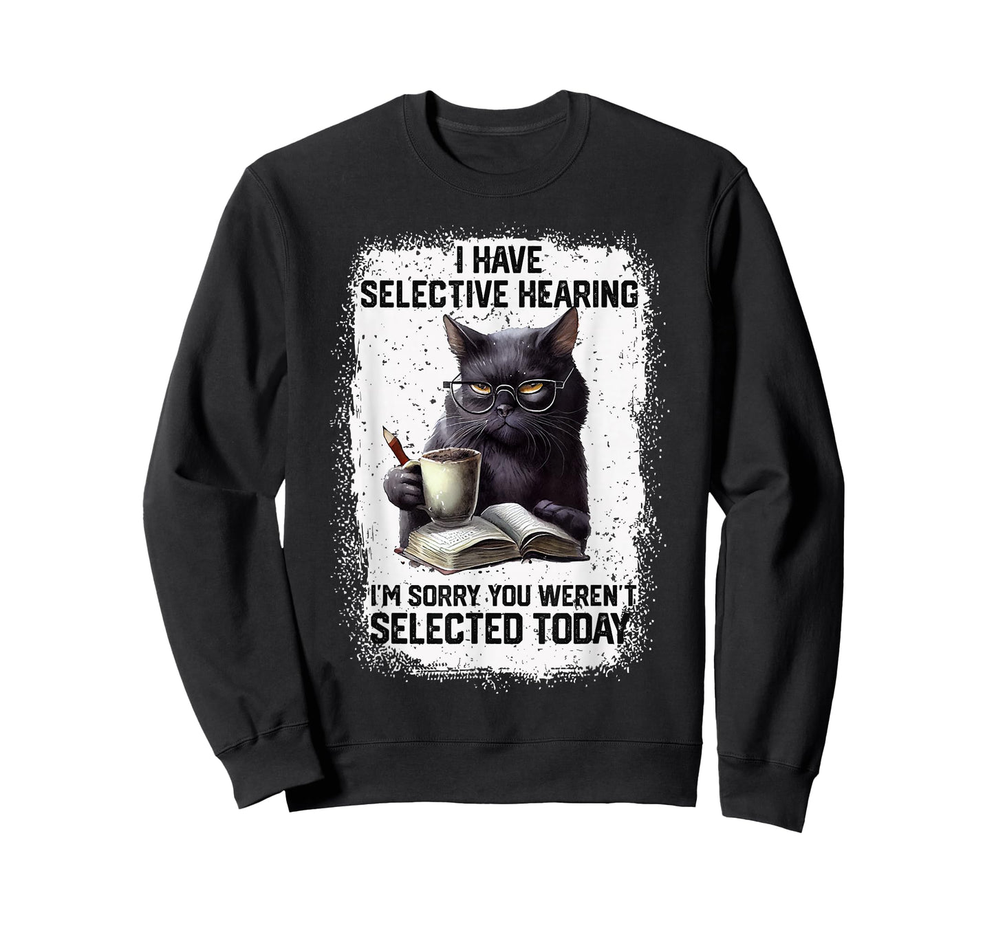 Funny Cat Sarcasm Humor Present Outfits Unisex-Adults Black Small Modern Crew Neck Short Sleeve T-Shirt