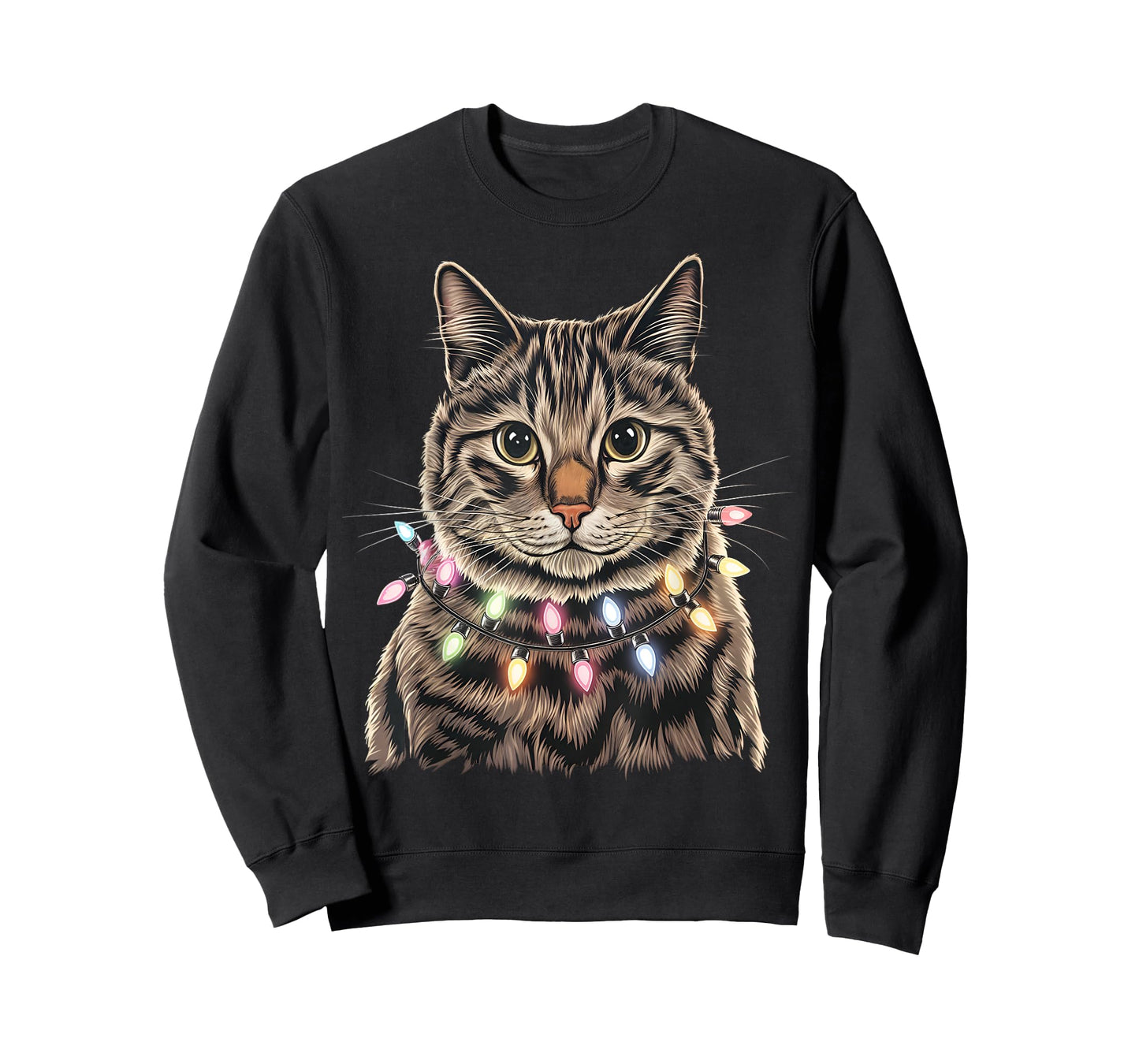 Cute Cat Christmas Light Merry Catmas Christmas Cat Lover T-Shirt