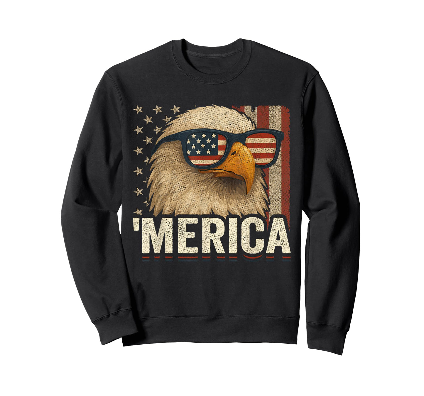 American Flag Patriotic Bald Eagle - 4th of July USA Merica T-Shirt