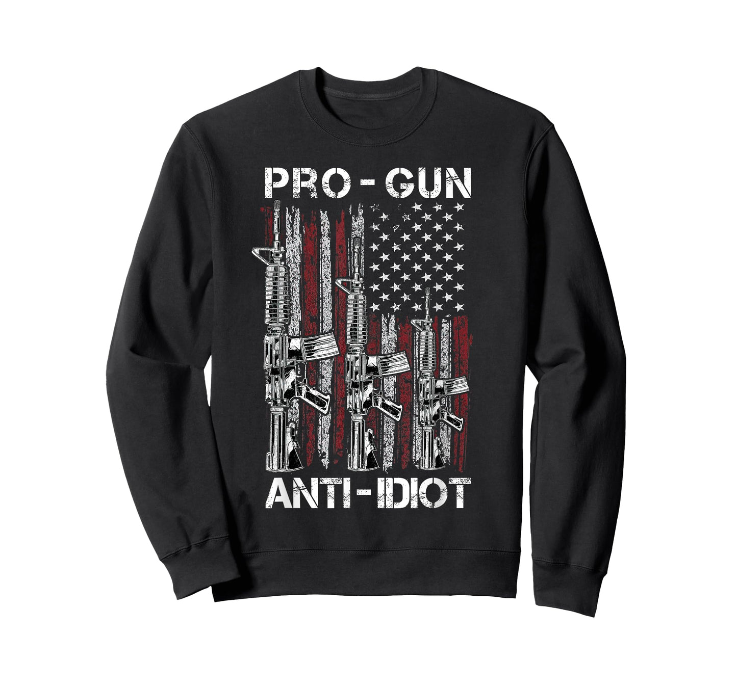 Pro Gun Anti Idiot shirt Vintage USA Flag 2nd Amendment T-Shirt