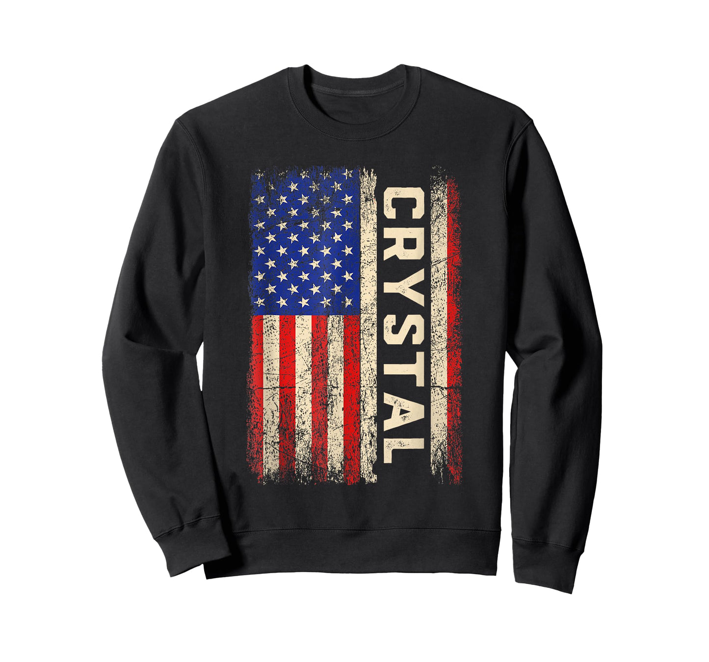 Crystal First Name Shirt Crystal Name American Flag T-Shirt