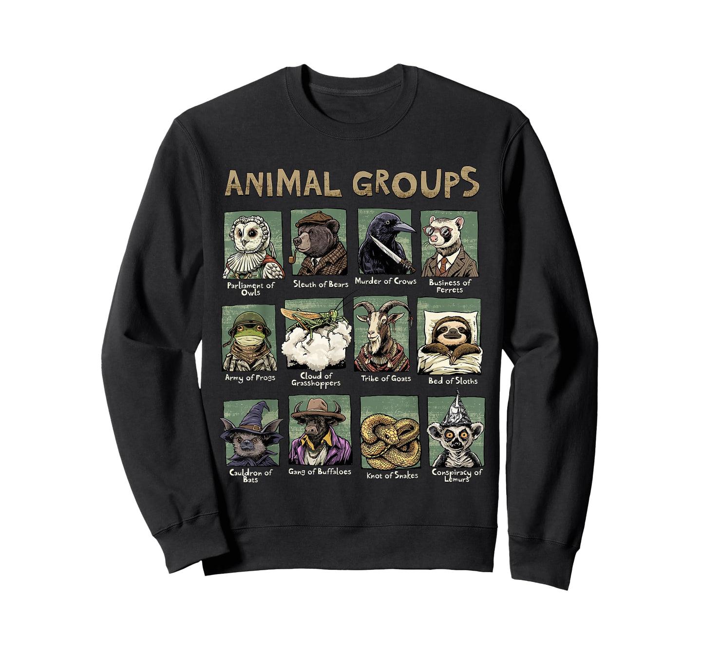 Animal Groups Unveiled - Educational Wildlife Design T-Shirt