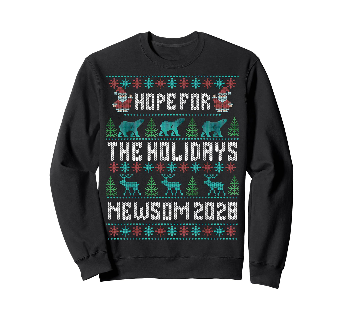 Gavin Newsom 2028 for President Hope Holidays Ugly Christmas T-Shirt