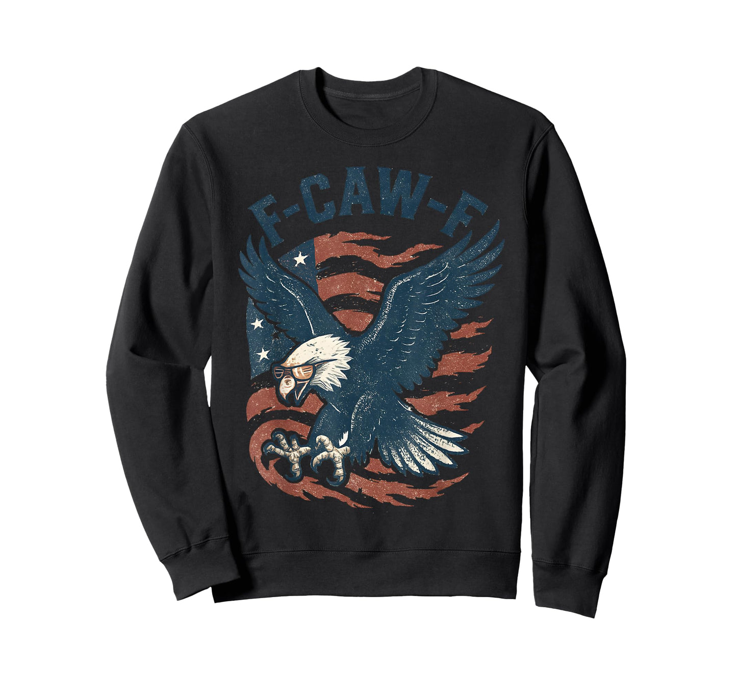 Funny F CAW F Bald Eagle American Flag Red White and Blue T-Shirt