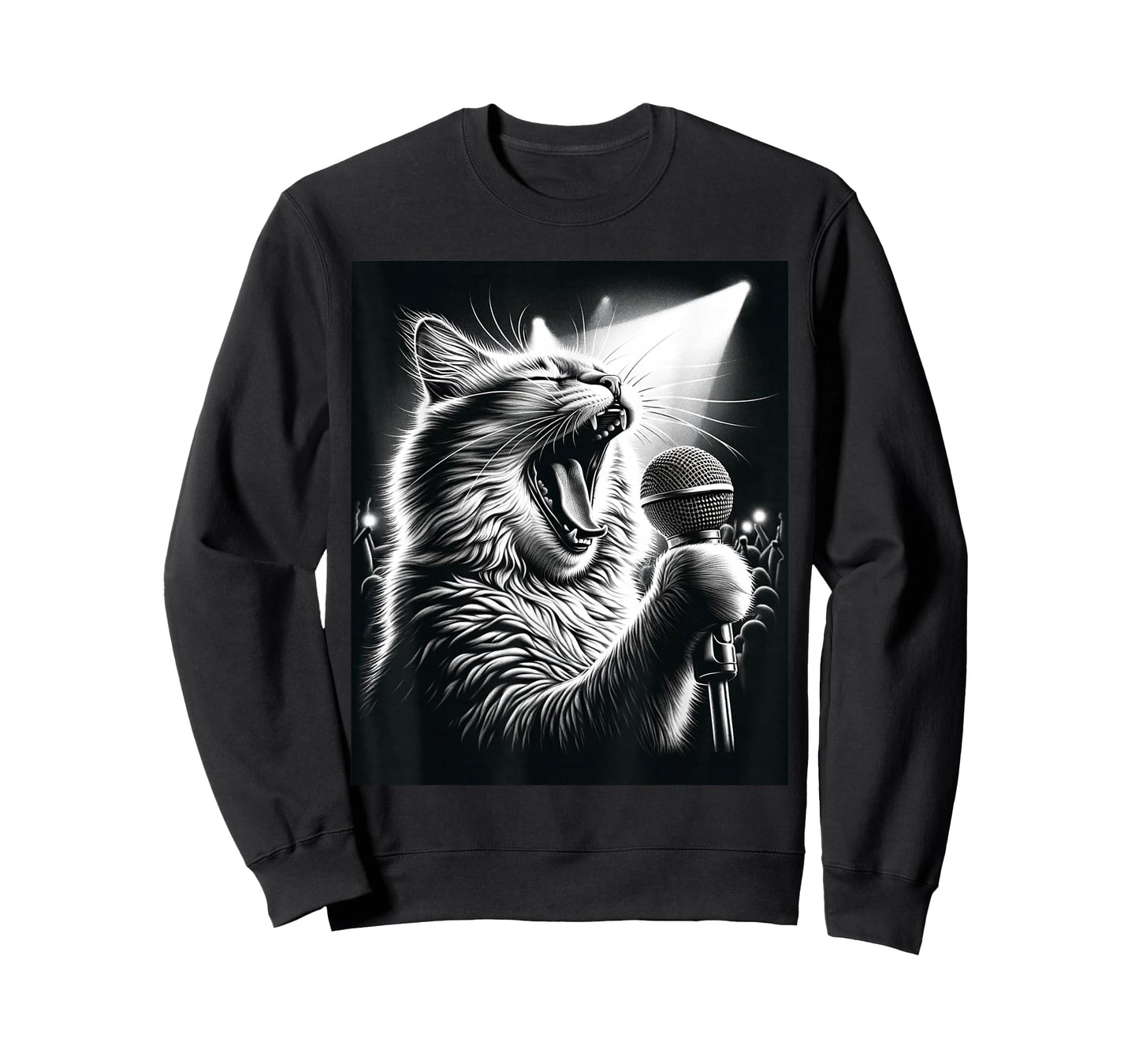 Band Musician Vocalist Singer Funny Cat Singing T-Shirt