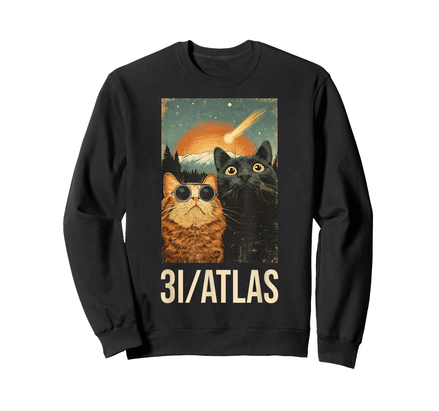 3I/Atlas Funny Cats & UFO Vintage Space Cat Lovers T-Shirt