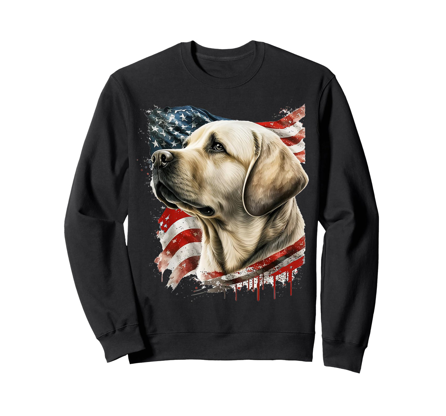 Yellow Lab with The American Flag T-Shirt