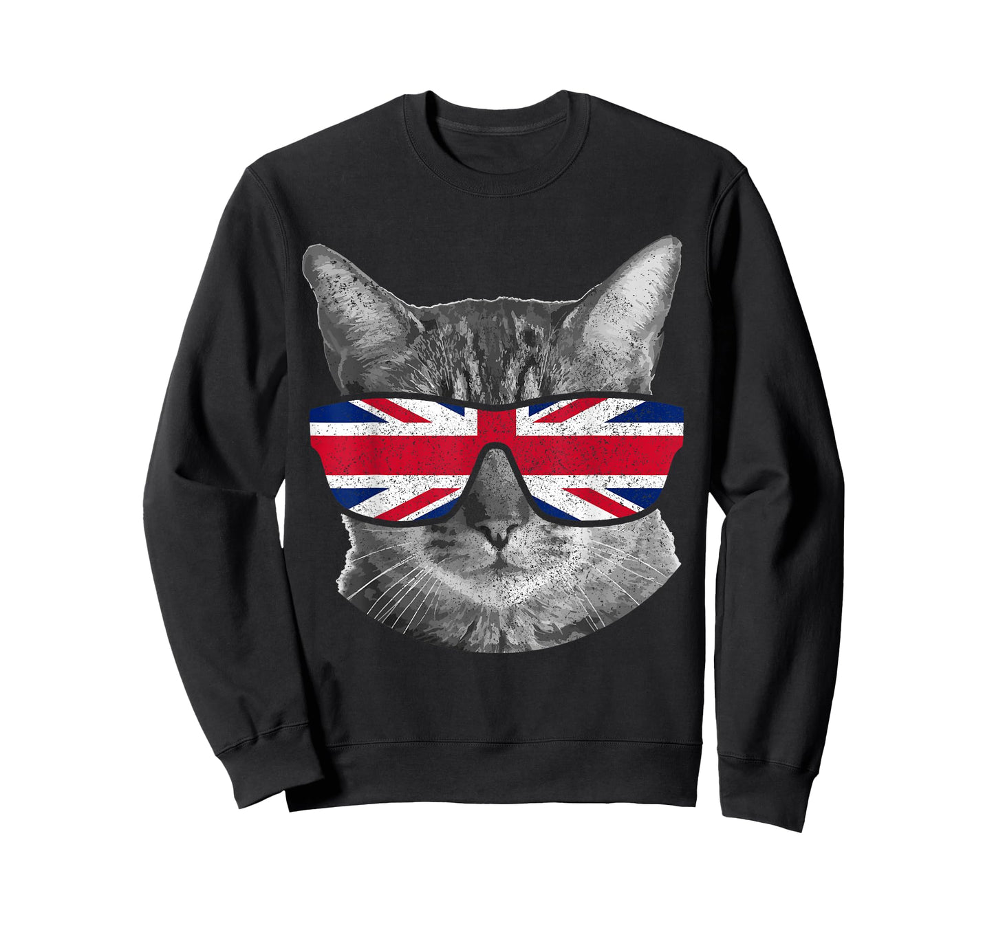 UK Cat Union Jack Flag United Kingdom Kitten England Funny T-Shirt