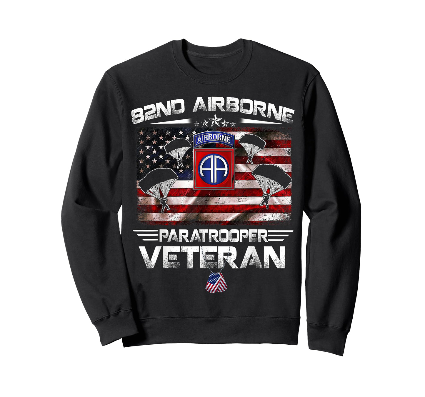 82nd Airborne Paratrooper Veteran Flag T-Shirt, Veterans Day T-Shirt