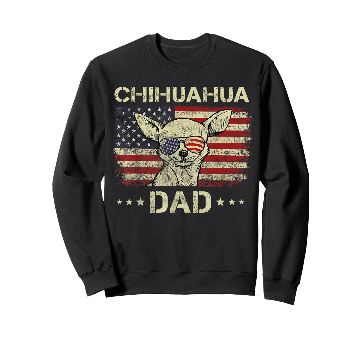 Chihuahua Dad Dog Lovers American Flag 4th Of July T-Shirt for Women Men
