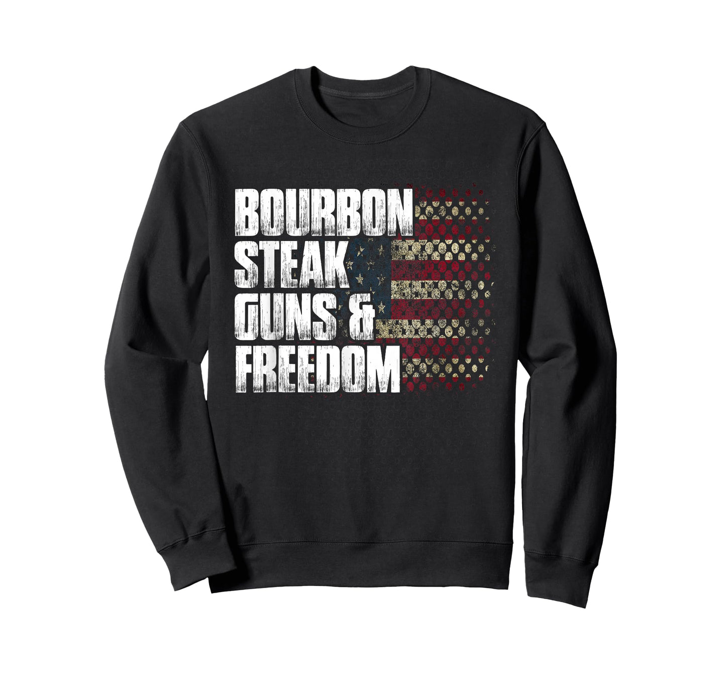 Bourbon Steak Guns & Freedom USA Flag Whiskey Gift T-Shirt