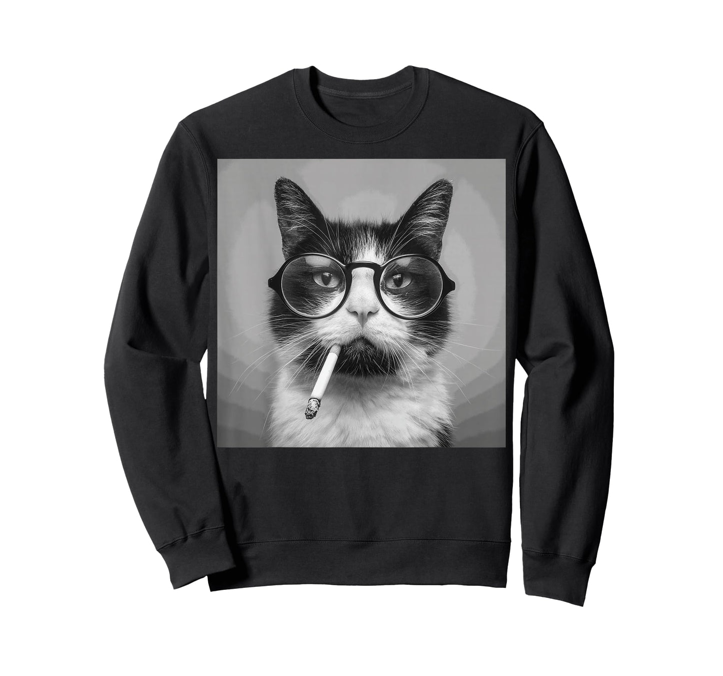 Funny Graphic Cat Smoking Adult Funny T-Shirt