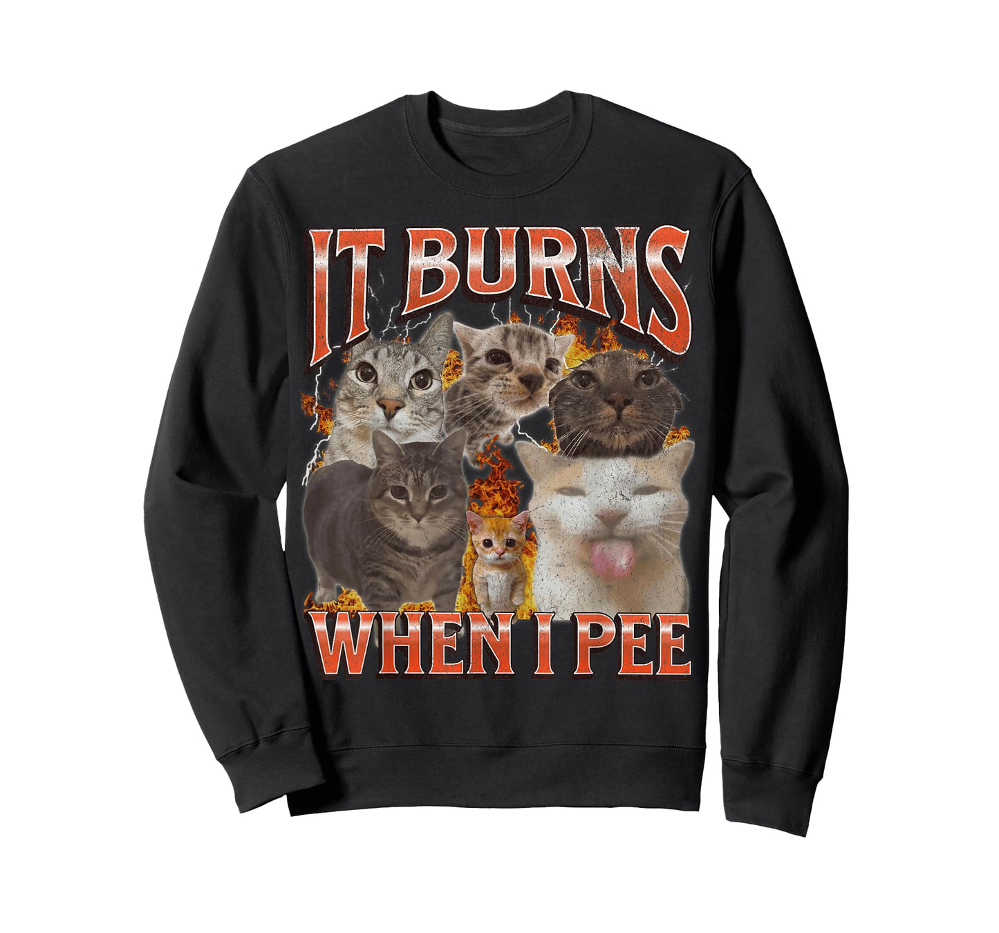 It Burns When I Pee Funny Cat Meme Bootleg Graphic T-Shirt