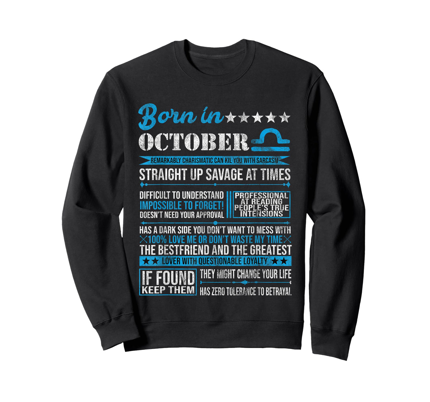 Born in October Libra Horoscope Birthday Gift T-Shirt