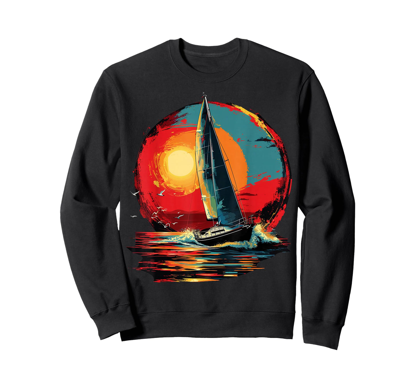 Colorful painted Sailboat on artistic Sailing T-Shirt