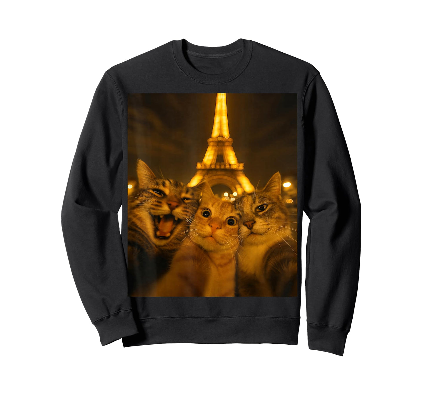 Cats Selfie in Paris, Cats Visiting Paris, Travelling Cats T-Shirt