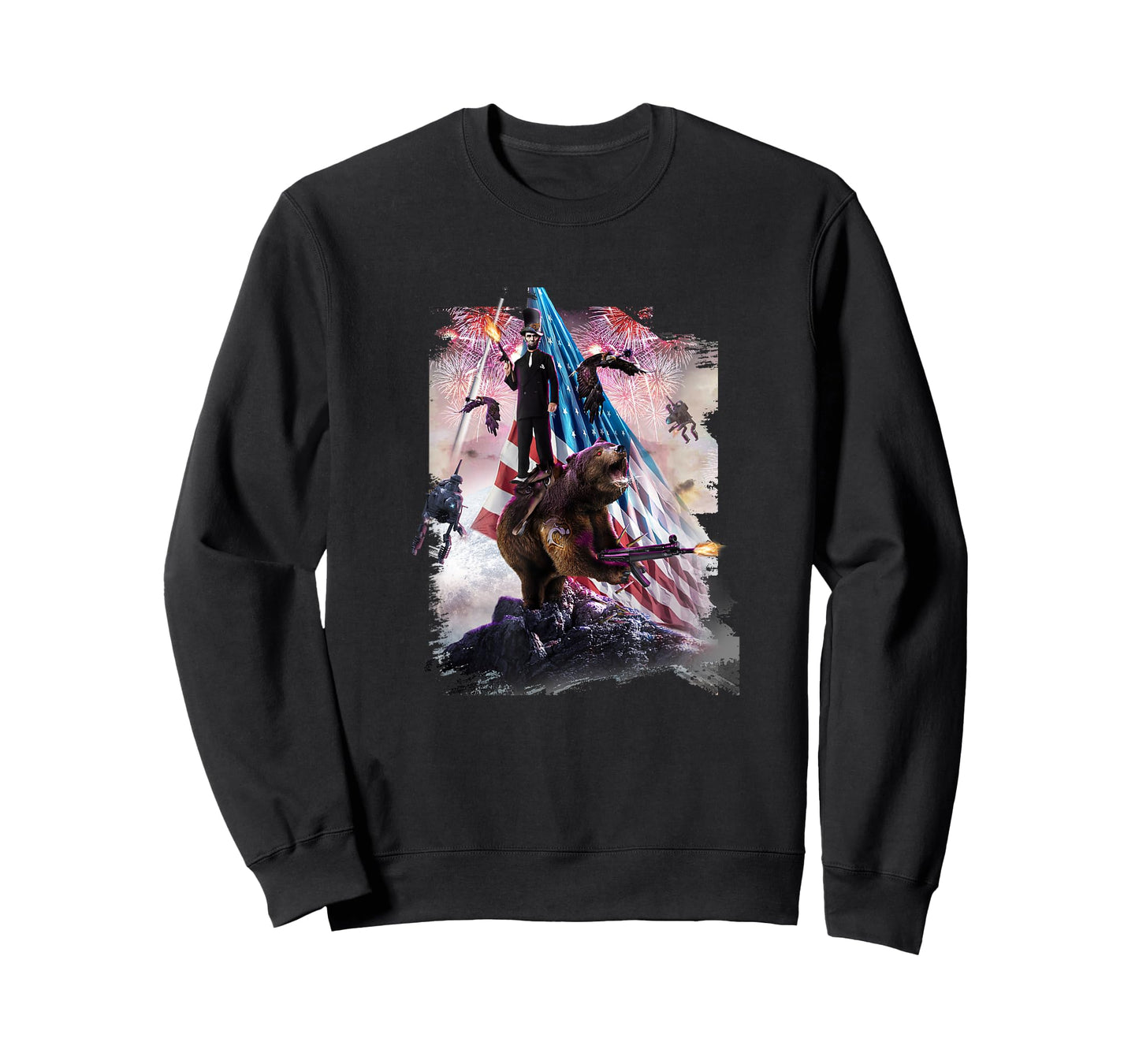 Abe Lincoln Riding Bear American Patriotic Funny T-Shirt