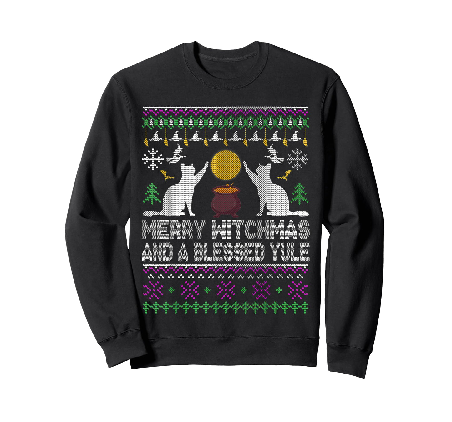 Merry Witchmas Cat Lover Ugly Christmas Sweaters T-Shirt