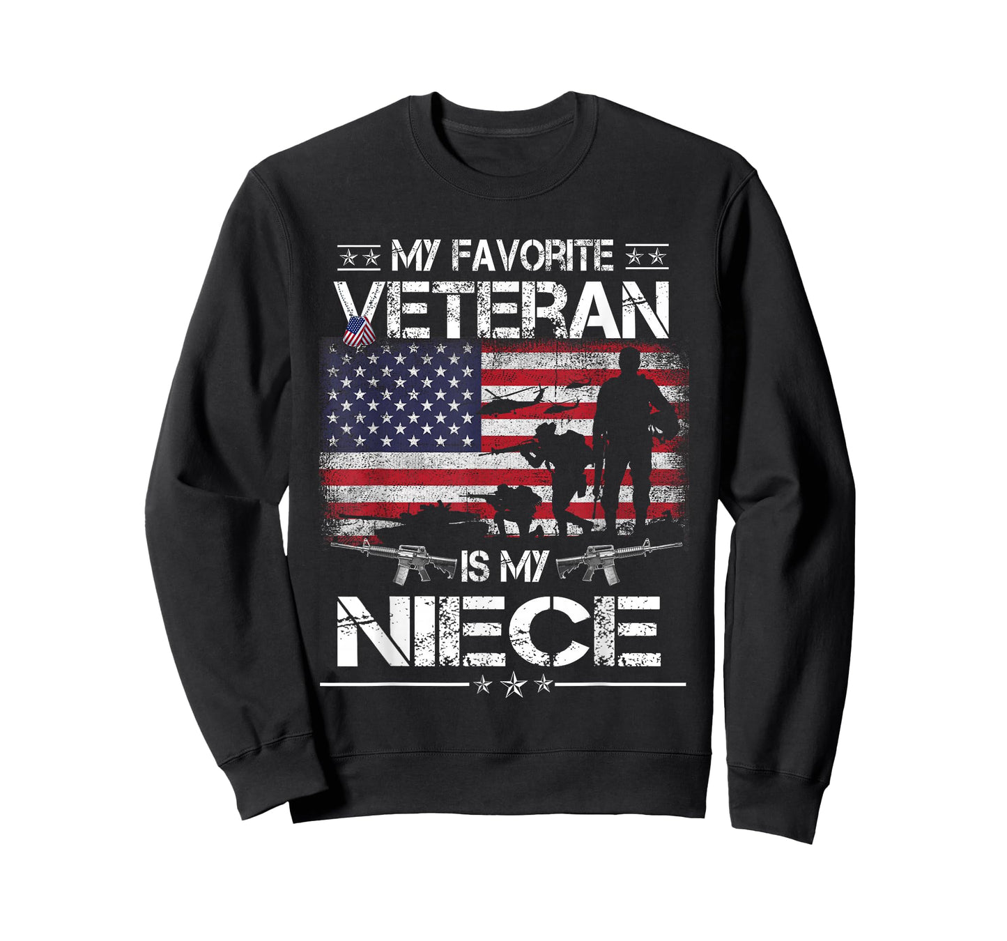 My Favorite Veteran Is My Niece - Flag Mother Veterans Day T-Shirt