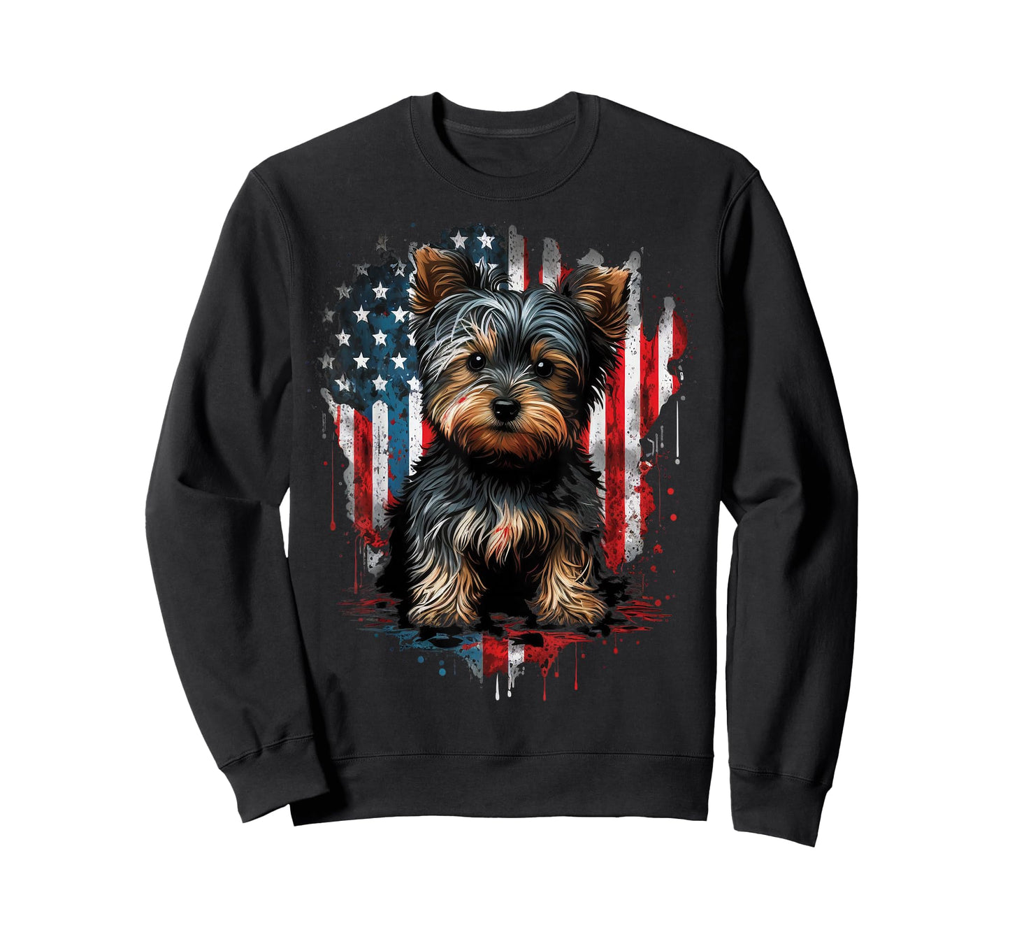 USA 4th of July Patriotic American Yorkshire Terrier T-Shirt