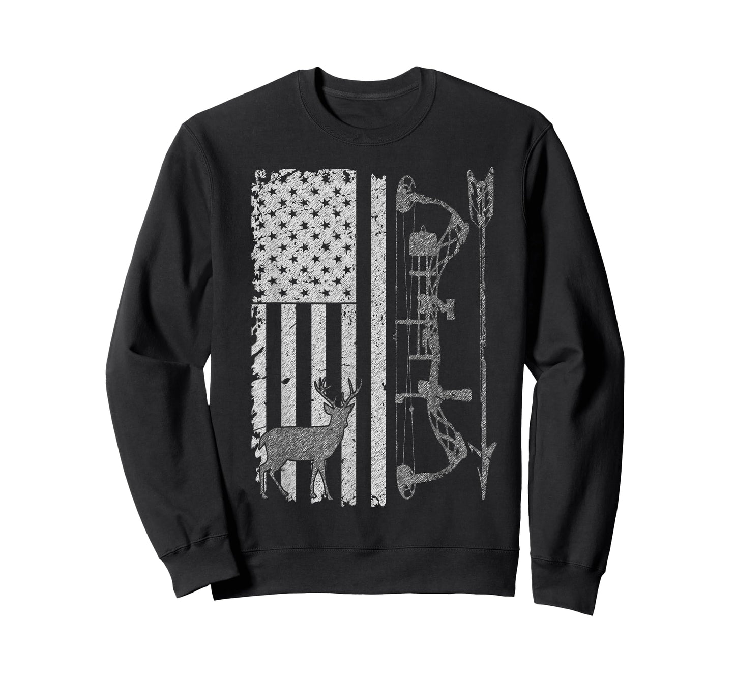 American Deer Hunting Bow Hunter Flag Accessories Hunt Gift T-Shirt